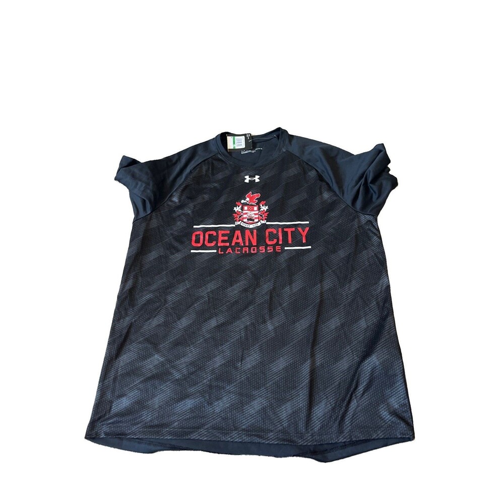 Under Armour Ocean City Lacrosse Shirt Size Large Loose Fit Black Red